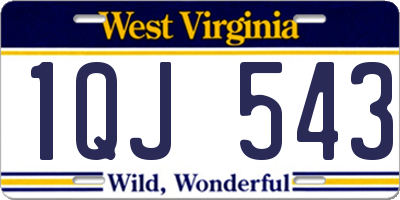 WV license plate 1QJ543