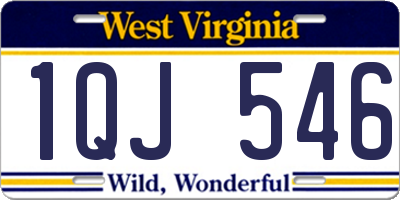 WV license plate 1QJ546