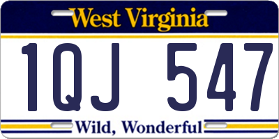 WV license plate 1QJ547