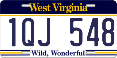 WV license plate 1QJ548
