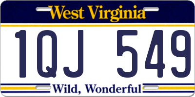 WV license plate 1QJ549