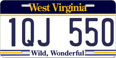 WV license plate 1QJ550