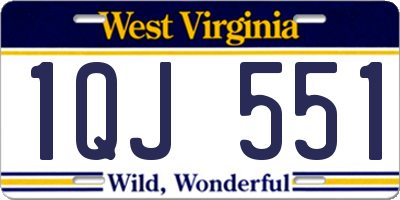 WV license plate 1QJ551