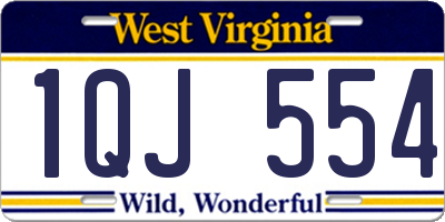 WV license plate 1QJ554