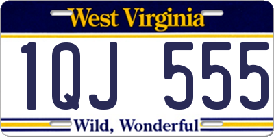 WV license plate 1QJ555