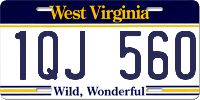 WV license plate 1QJ560