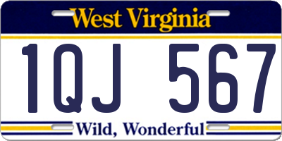 WV license plate 1QJ567