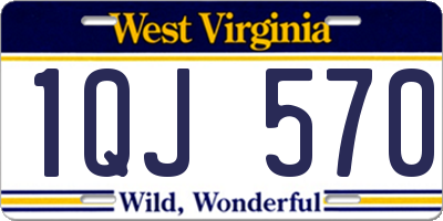 WV license plate 1QJ570