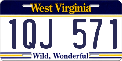 WV license plate 1QJ571