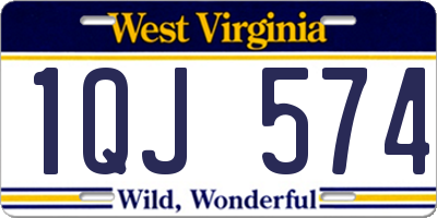 WV license plate 1QJ574