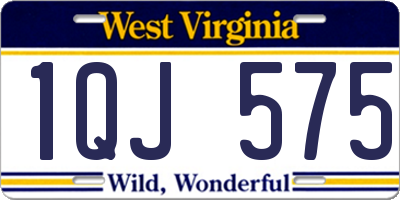 WV license plate 1QJ575