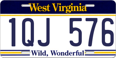 WV license plate 1QJ576