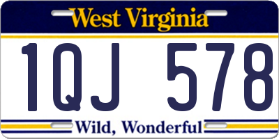 WV license plate 1QJ578