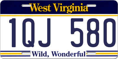 WV license plate 1QJ580