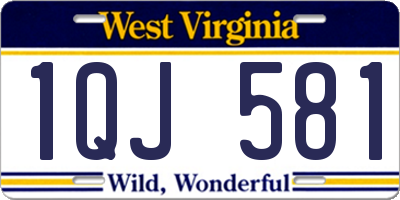 WV license plate 1QJ581