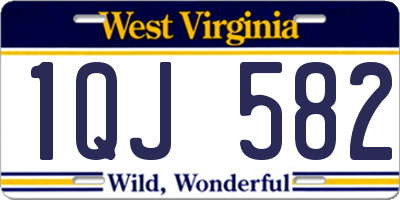 WV license plate 1QJ582