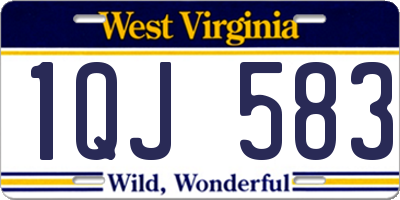 WV license plate 1QJ583