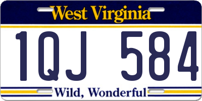 WV license plate 1QJ584