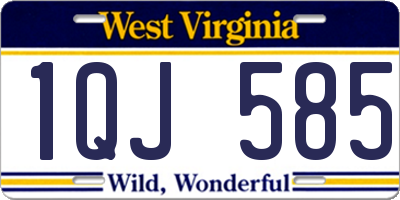 WV license plate 1QJ585