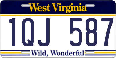 WV license plate 1QJ587