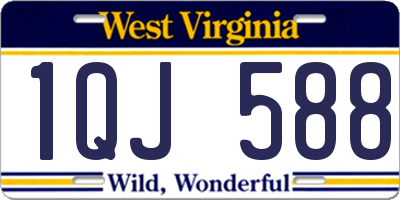 WV license plate 1QJ588