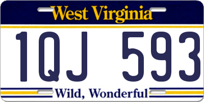 WV license plate 1QJ593