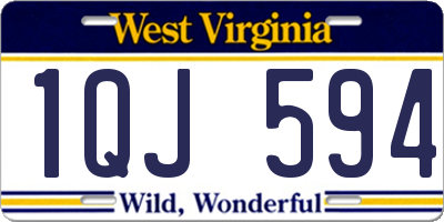 WV license plate 1QJ594