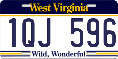 WV license plate 1QJ596