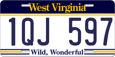 WV license plate 1QJ597