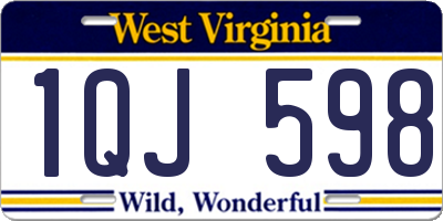 WV license plate 1QJ598