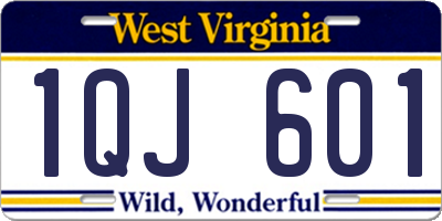 WV license plate 1QJ601