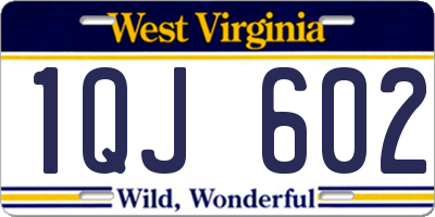 WV license plate 1QJ602