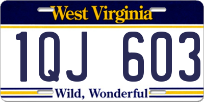 WV license plate 1QJ603