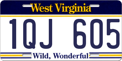 WV license plate 1QJ605