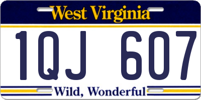 WV license plate 1QJ607