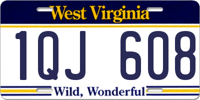 WV license plate 1QJ608