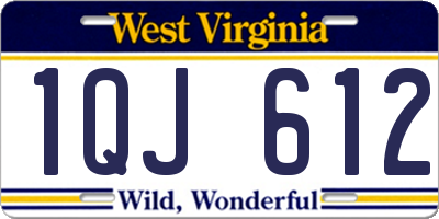 WV license plate 1QJ612