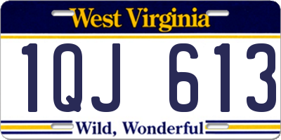 WV license plate 1QJ613
