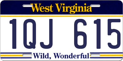 WV license plate 1QJ615