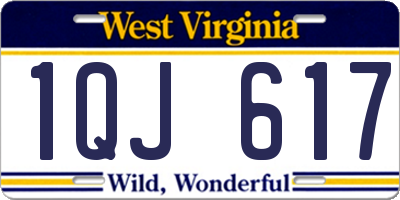 WV license plate 1QJ617