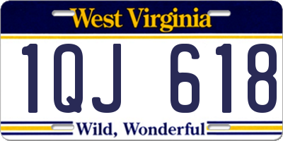 WV license plate 1QJ618
