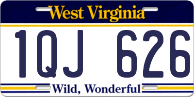 WV license plate 1QJ626