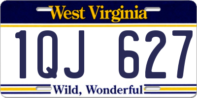 WV license plate 1QJ627