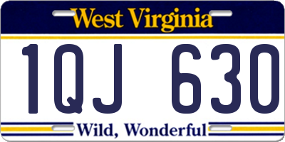 WV license plate 1QJ630