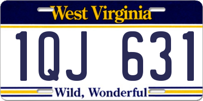 WV license plate 1QJ631