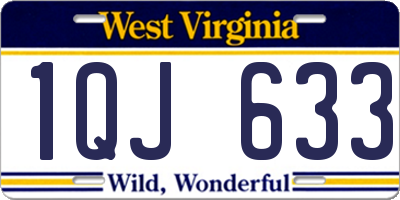 WV license plate 1QJ633
