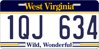 WV license plate 1QJ634