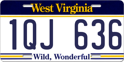 WV license plate 1QJ636