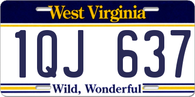WV license plate 1QJ637