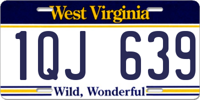 WV license plate 1QJ639